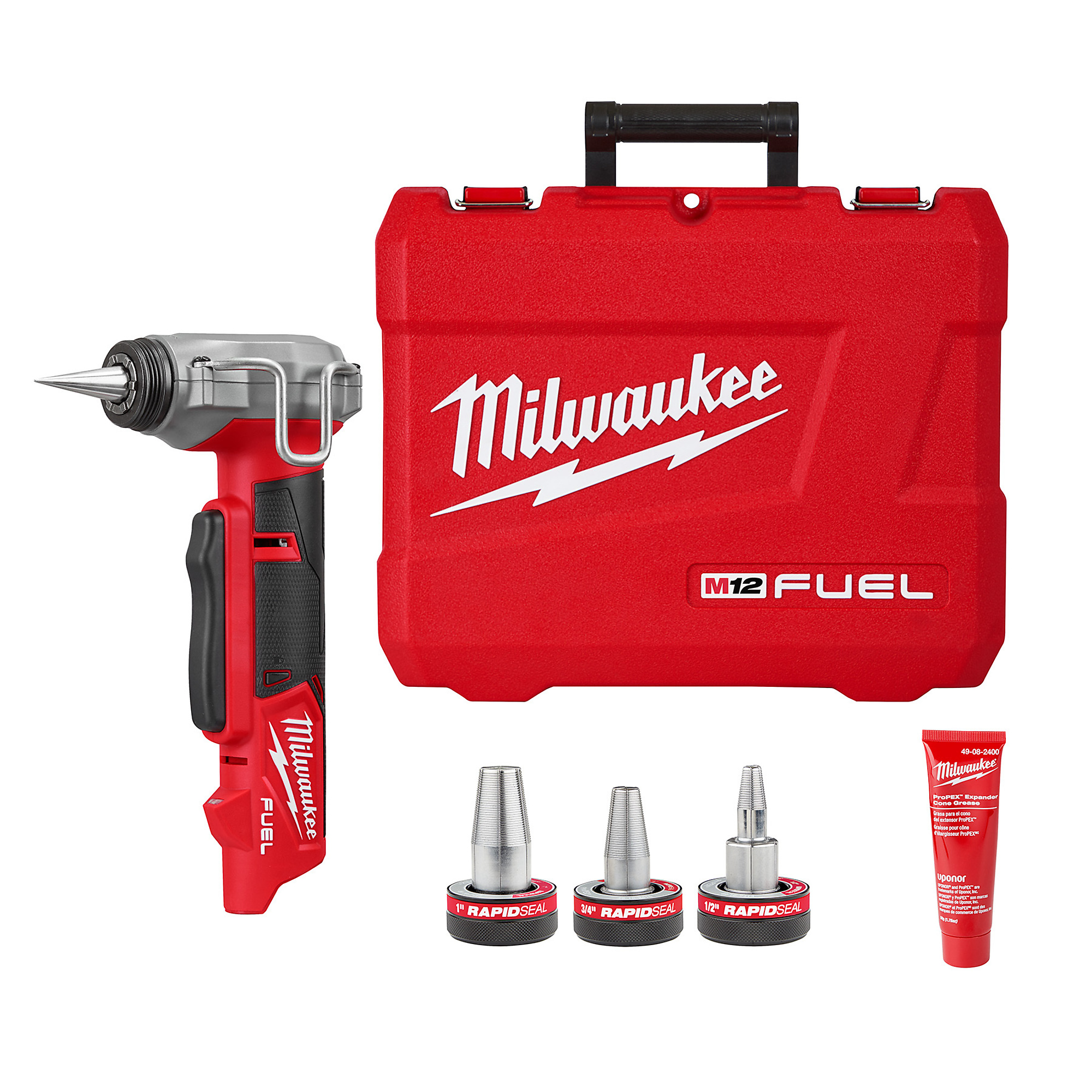 Milwaukee, M12 FUEL ProPEX Expander w/ 1/2in.-1in. RAPID SEAL Heads, Max. Pipe Diameter 1 in, Model# 2532-20